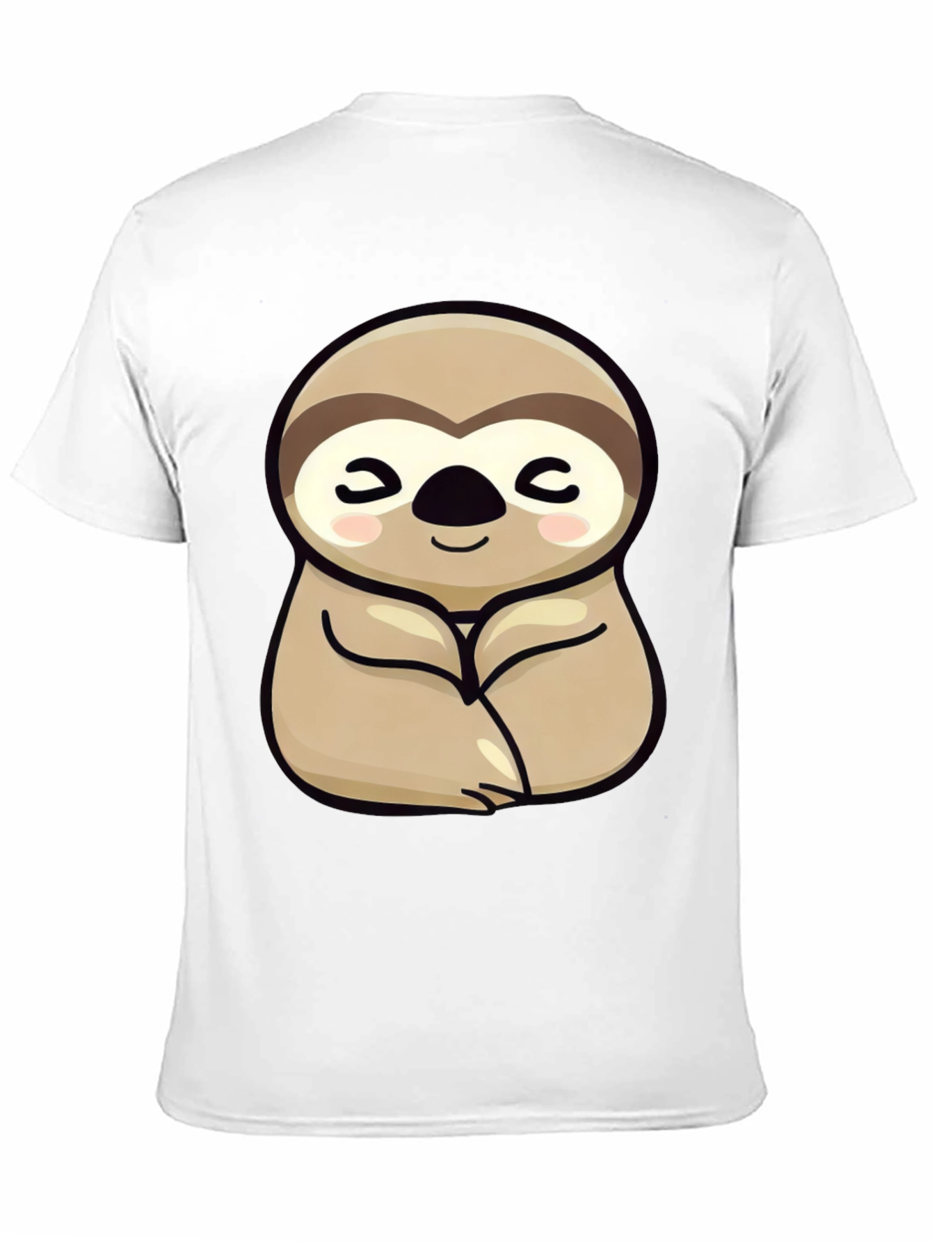 Cute Sloth Graphic Tee - Relaxed Fit Black T-Shirt