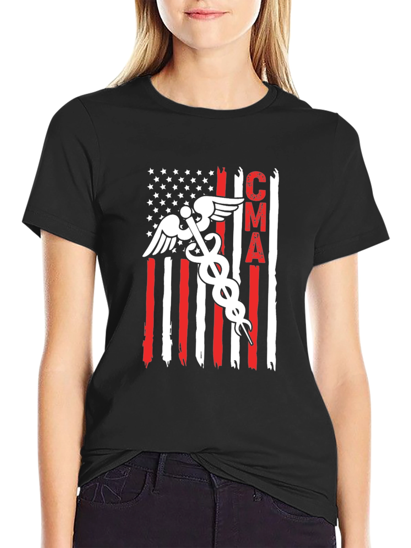CMA American Flag T-Shirt Medical Assistant Tee
