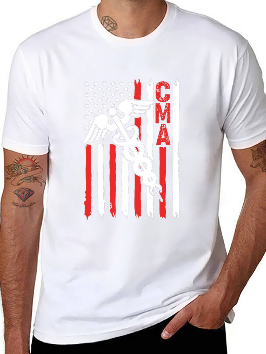 CMA American Flag T-Shirt Medical Assistant Tee