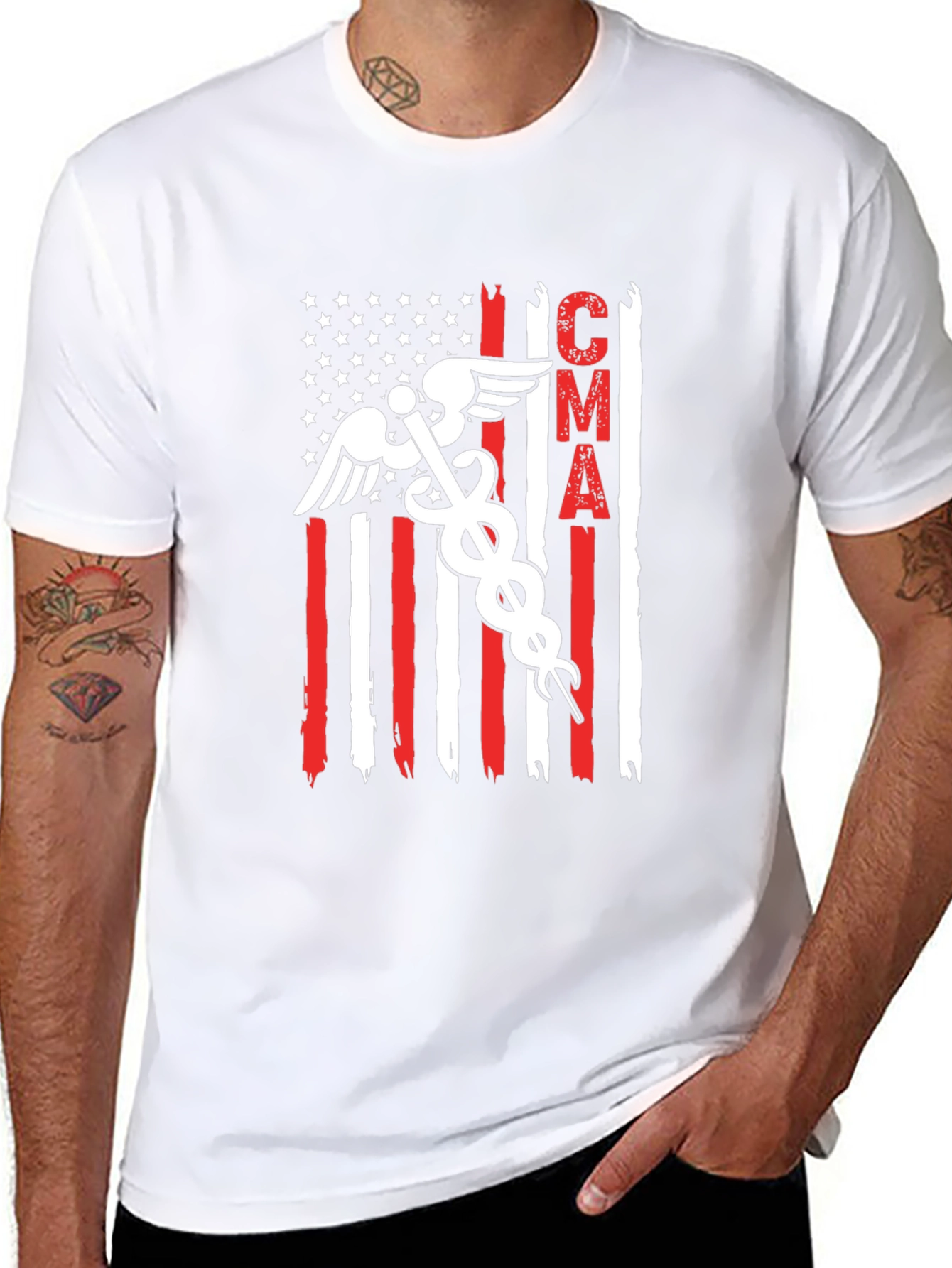 CMA American Flag T-Shirt Medical Assistant Tee