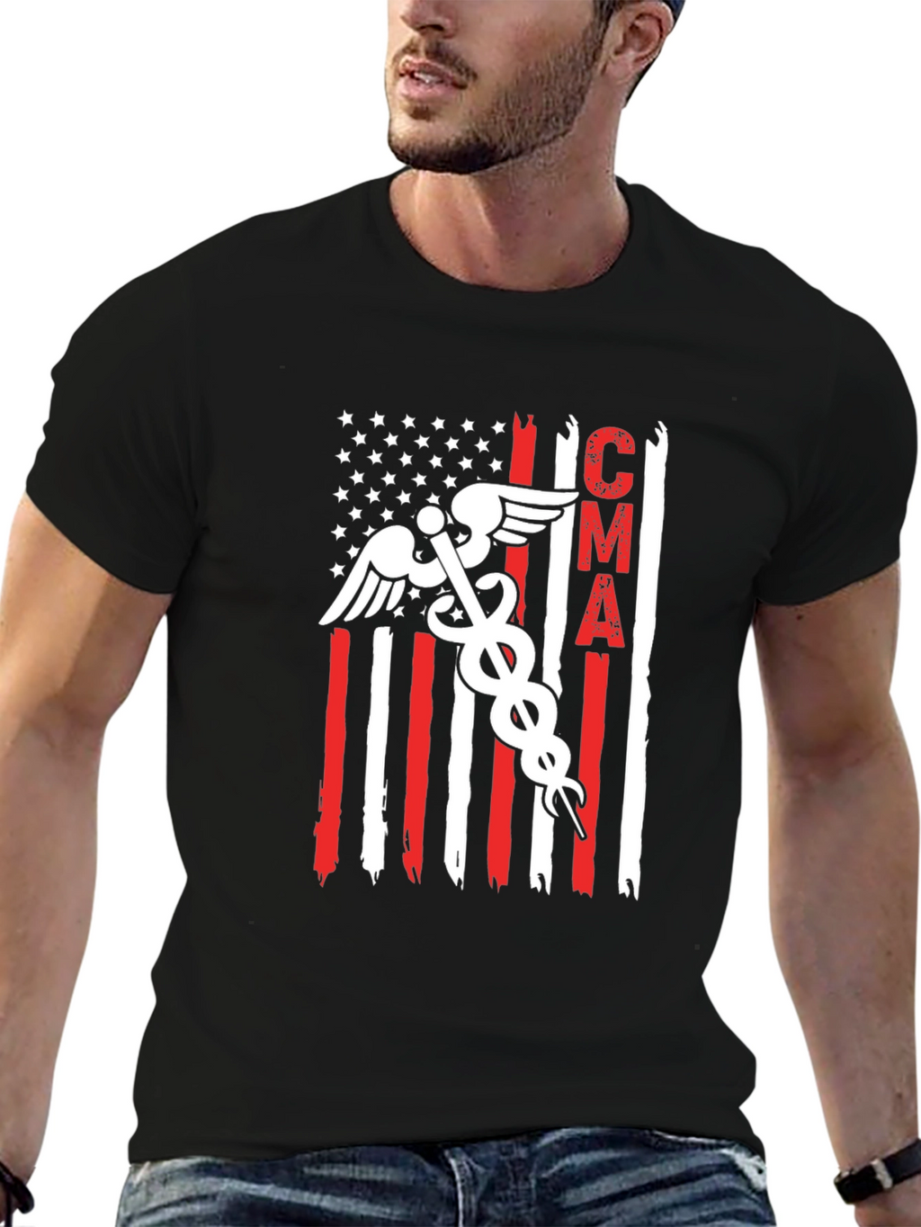CMA American Flag T-Shirt Medical Assistant Tee