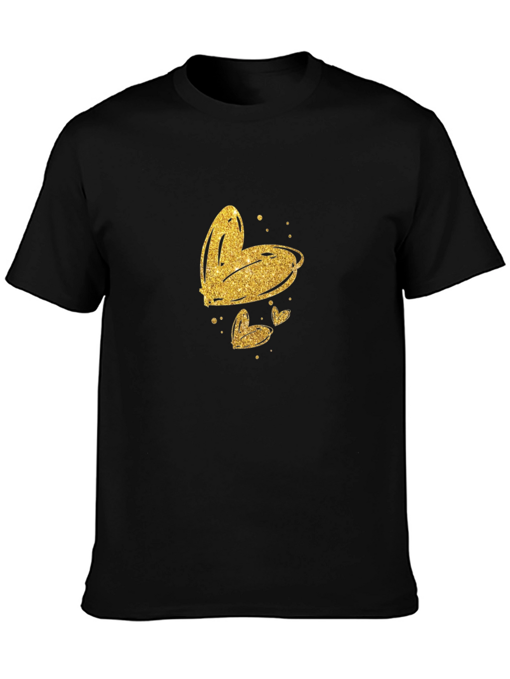Golden Hearts Black T-Shirt