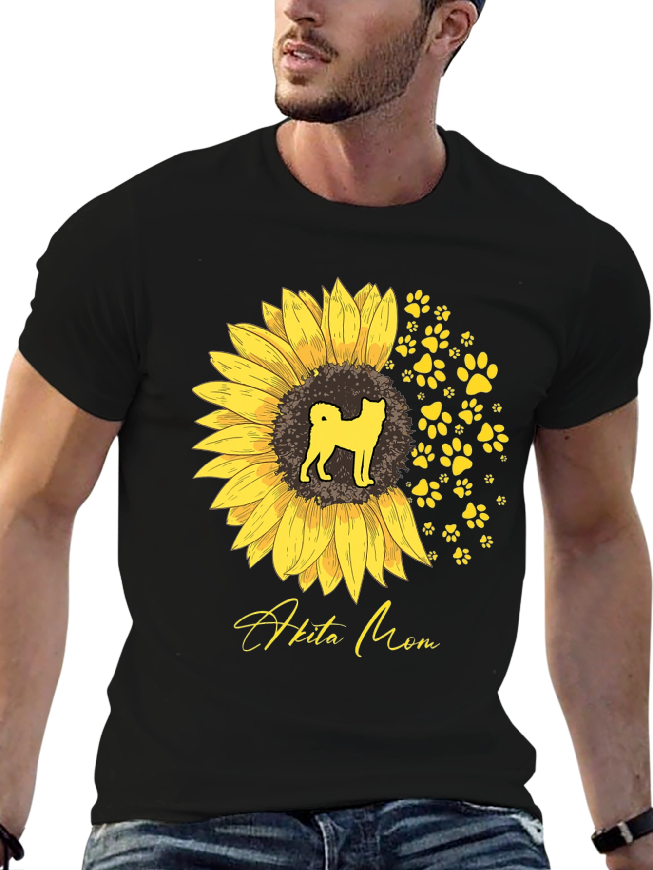 Akita Mom Sunflower T-Shirt