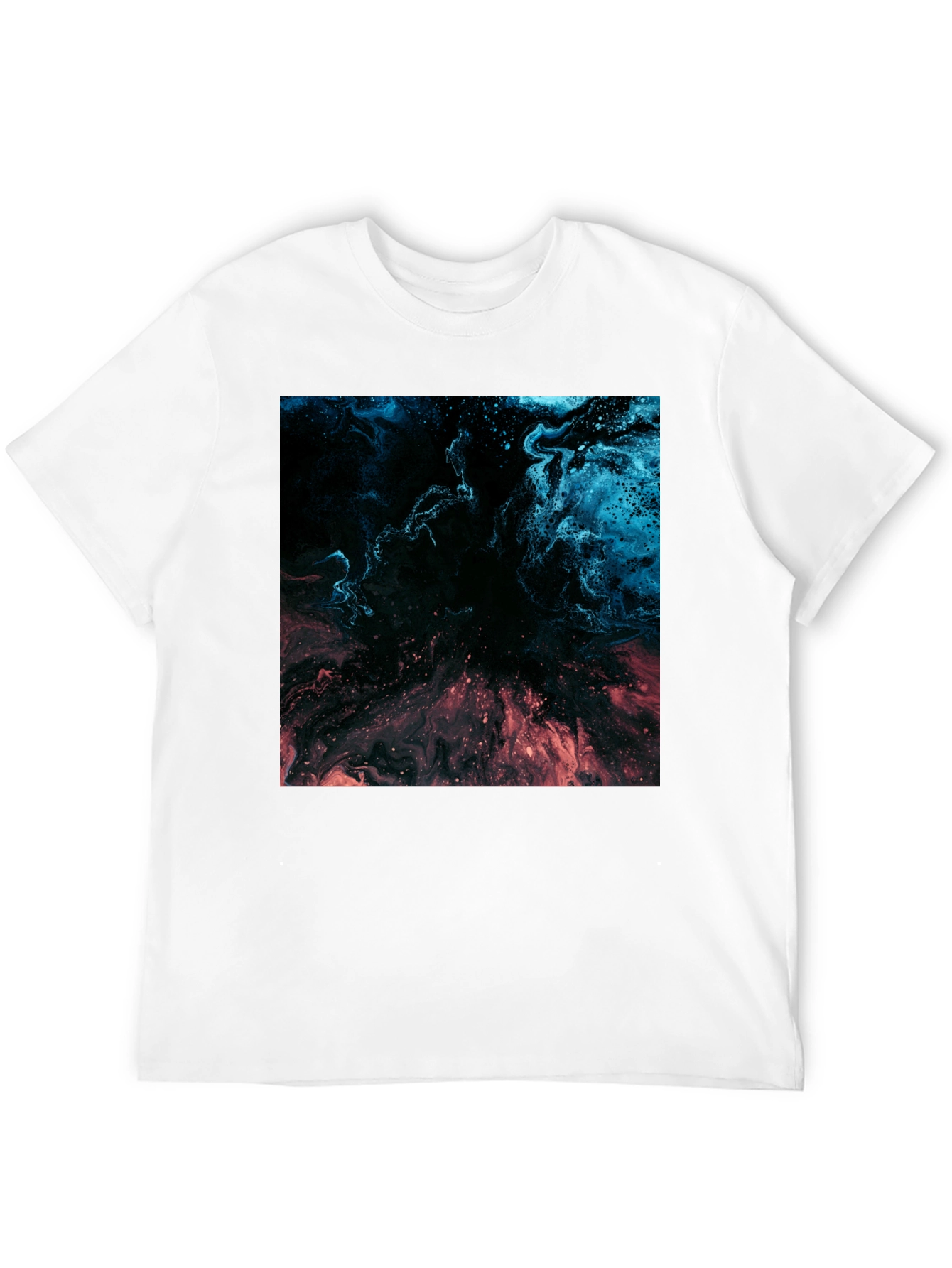 Abstract Nebula Graphic Black T-Shirt