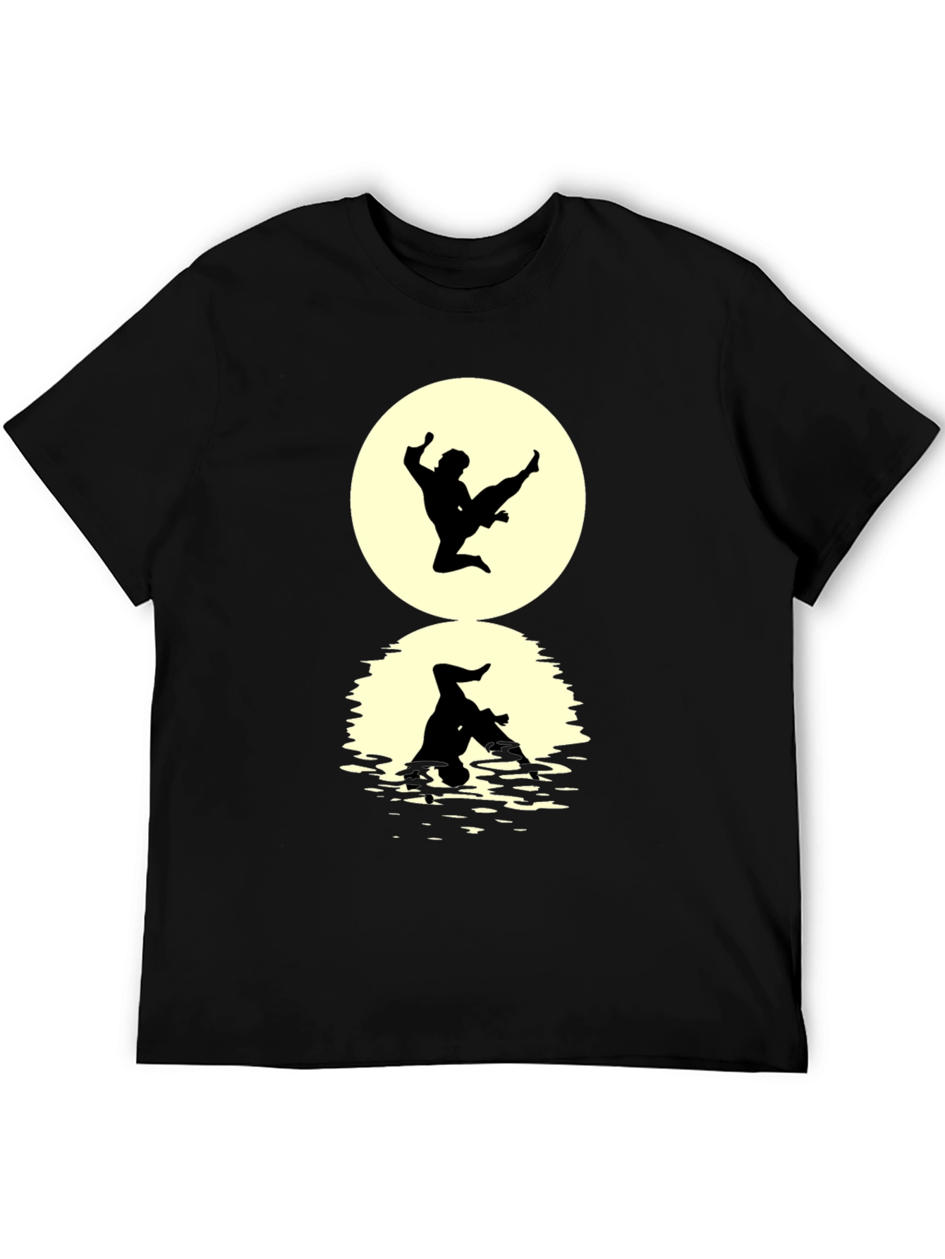 Karate Silhouette Graphic Black T-Shirt