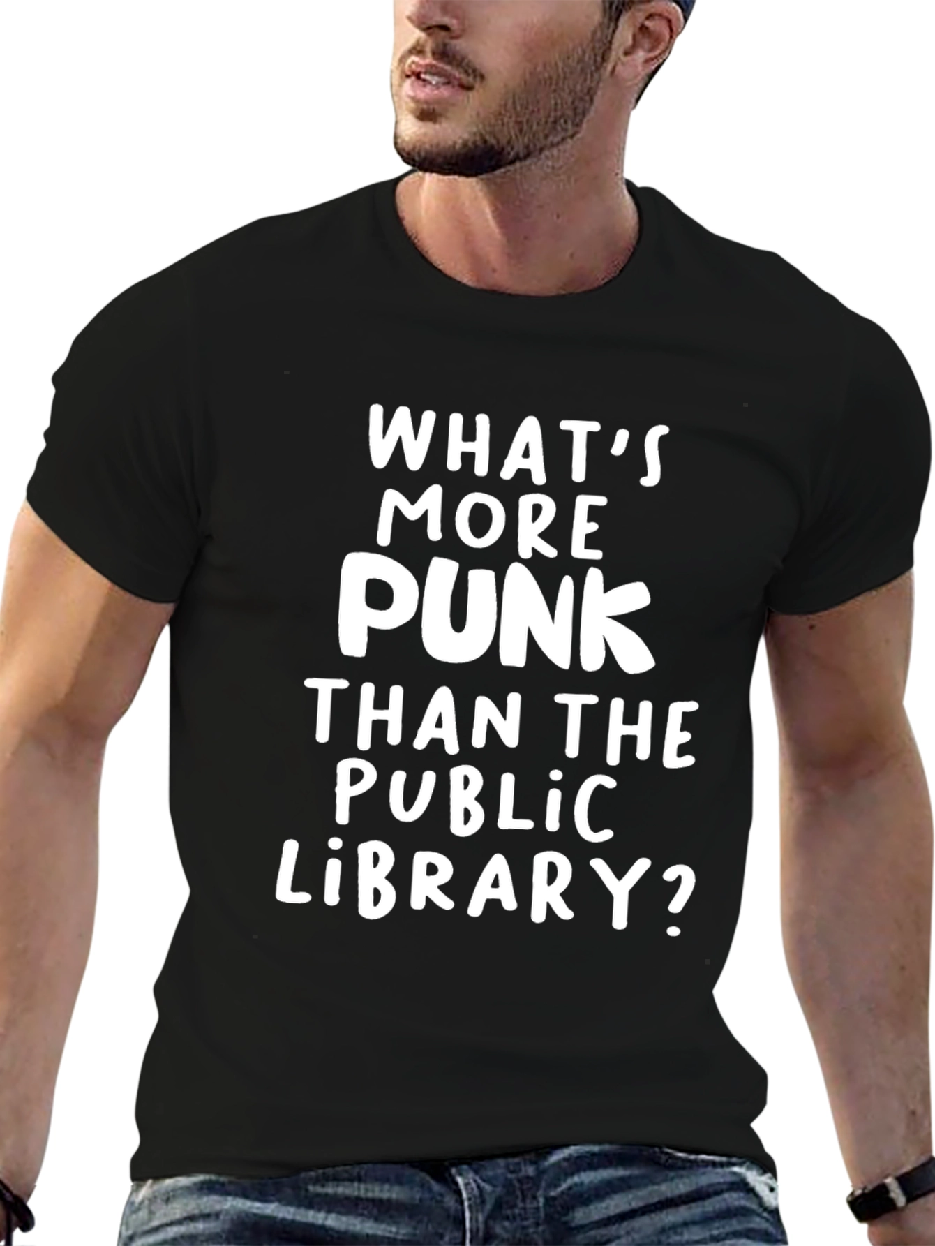 Punk Library T-Shirt - Black Cotton Graphic Tee