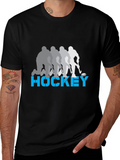 Hockey Player Silhouette Graphic T-Shirt