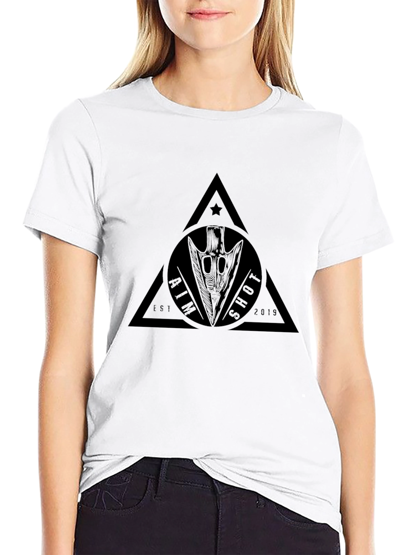 Mens Black T-Shirt with Aim Shot Graphic