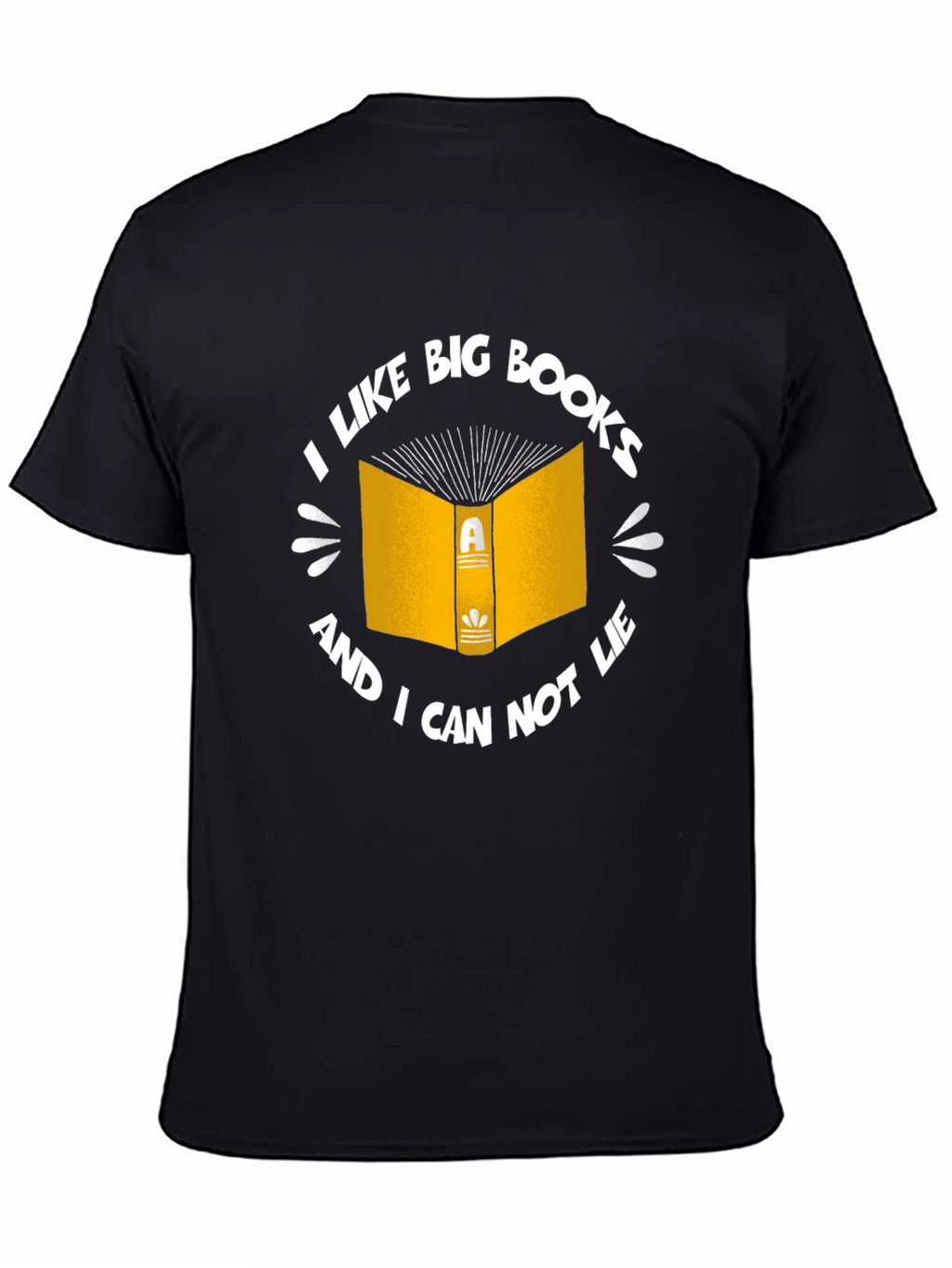 Funny I Like Big Books Black T-Shirt