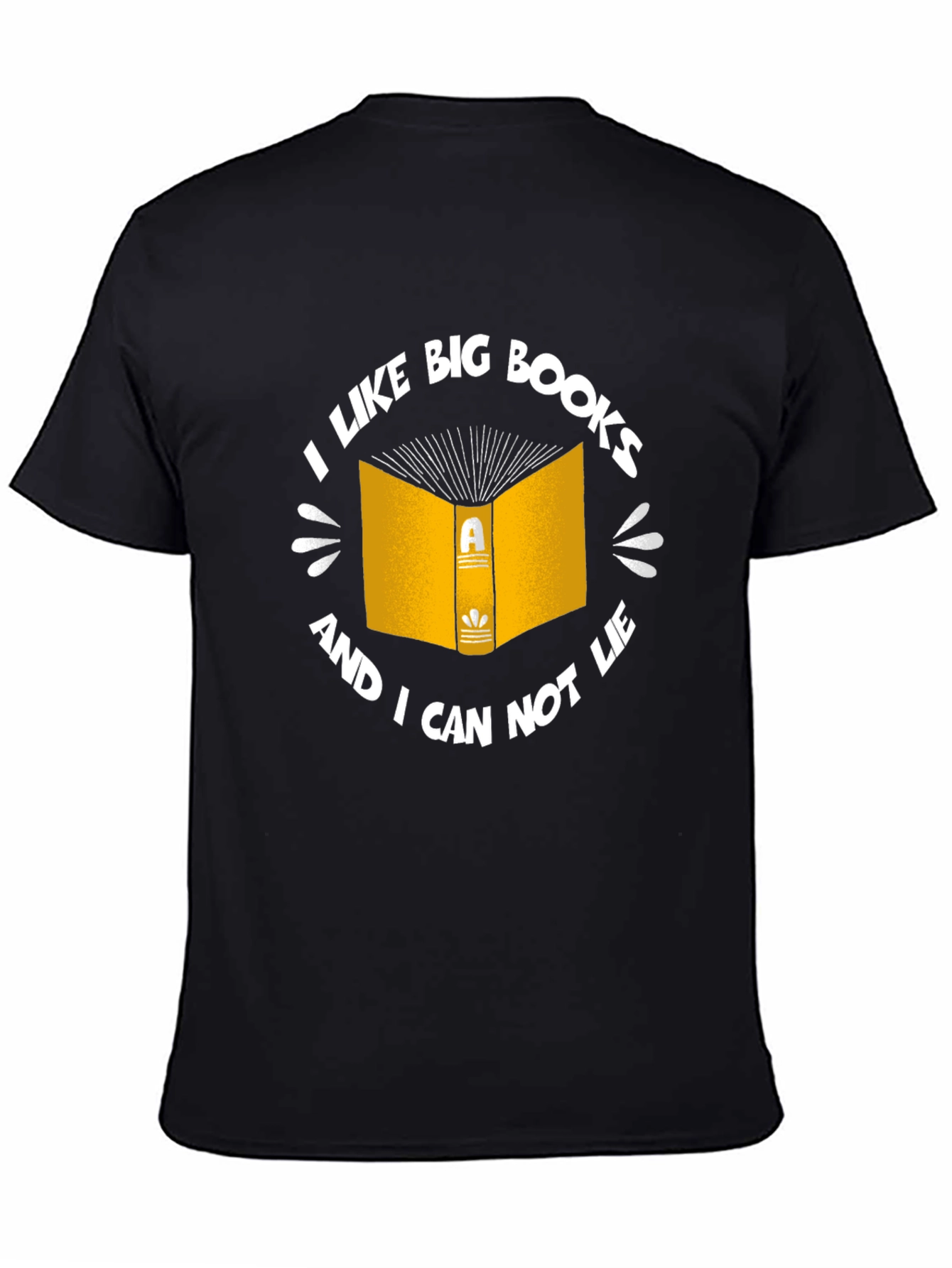 Funny I Like Big Books Black T-Shirt