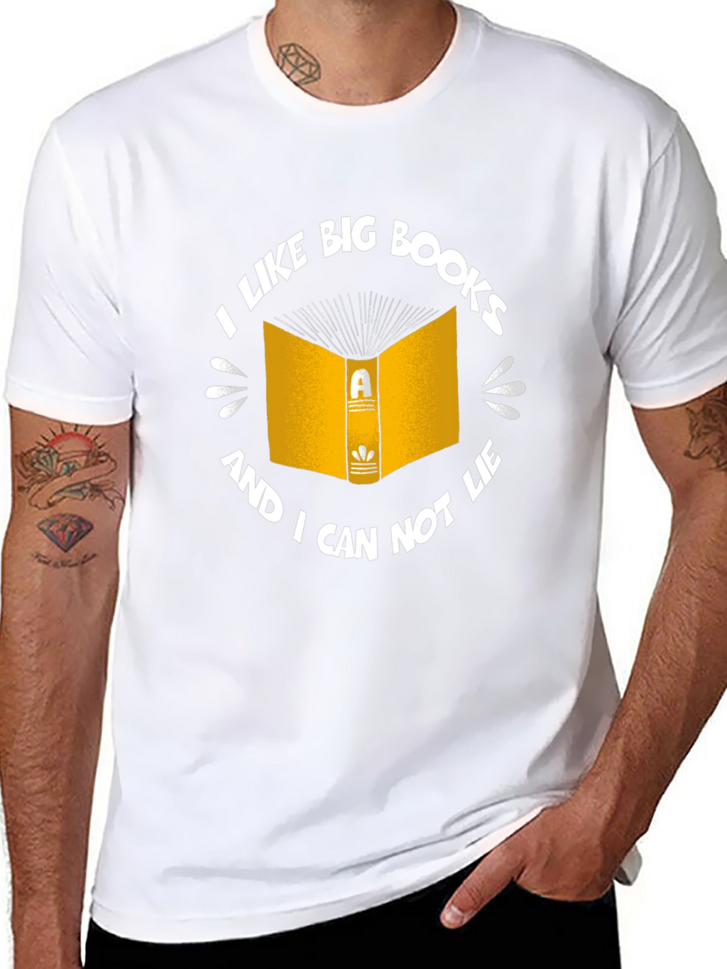 Funny I Like Big Books Black T-Shirt