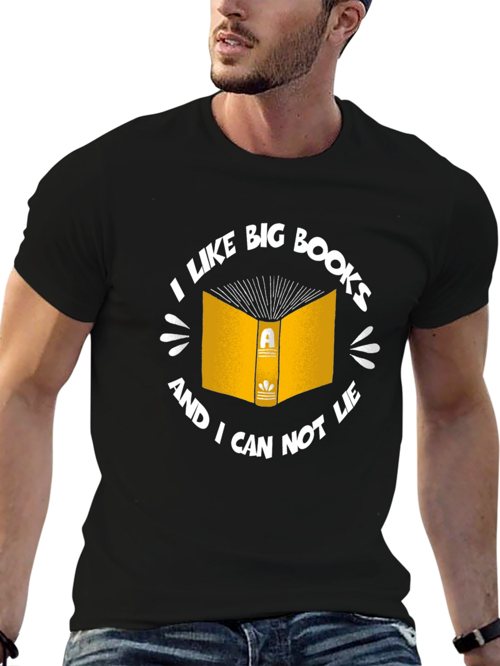 Funny I Like Big Books Black T-Shirt