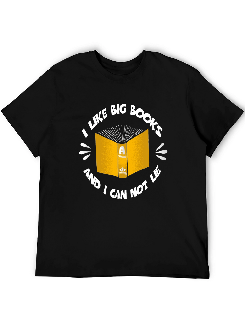 Funny I Like Big Books Black T-Shirt