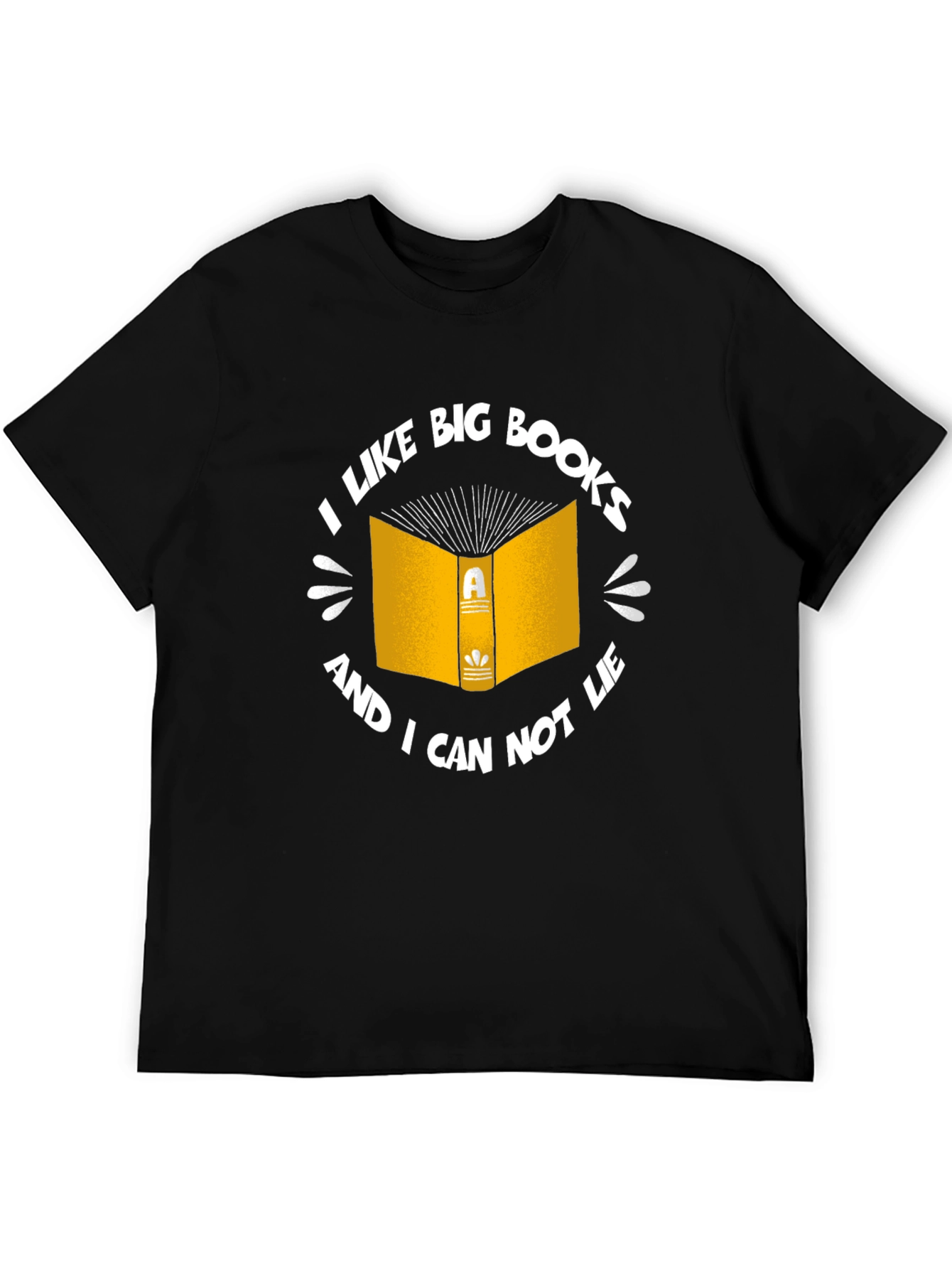 Funny I Like Big Books Black T-Shirt