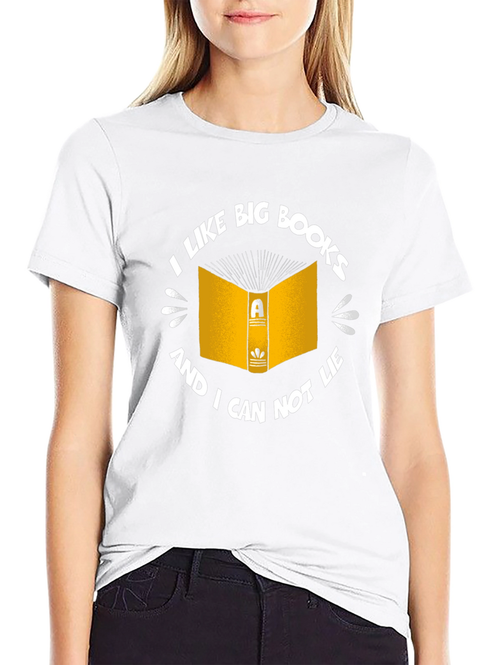 Funny I Like Big Books Black T-Shirt