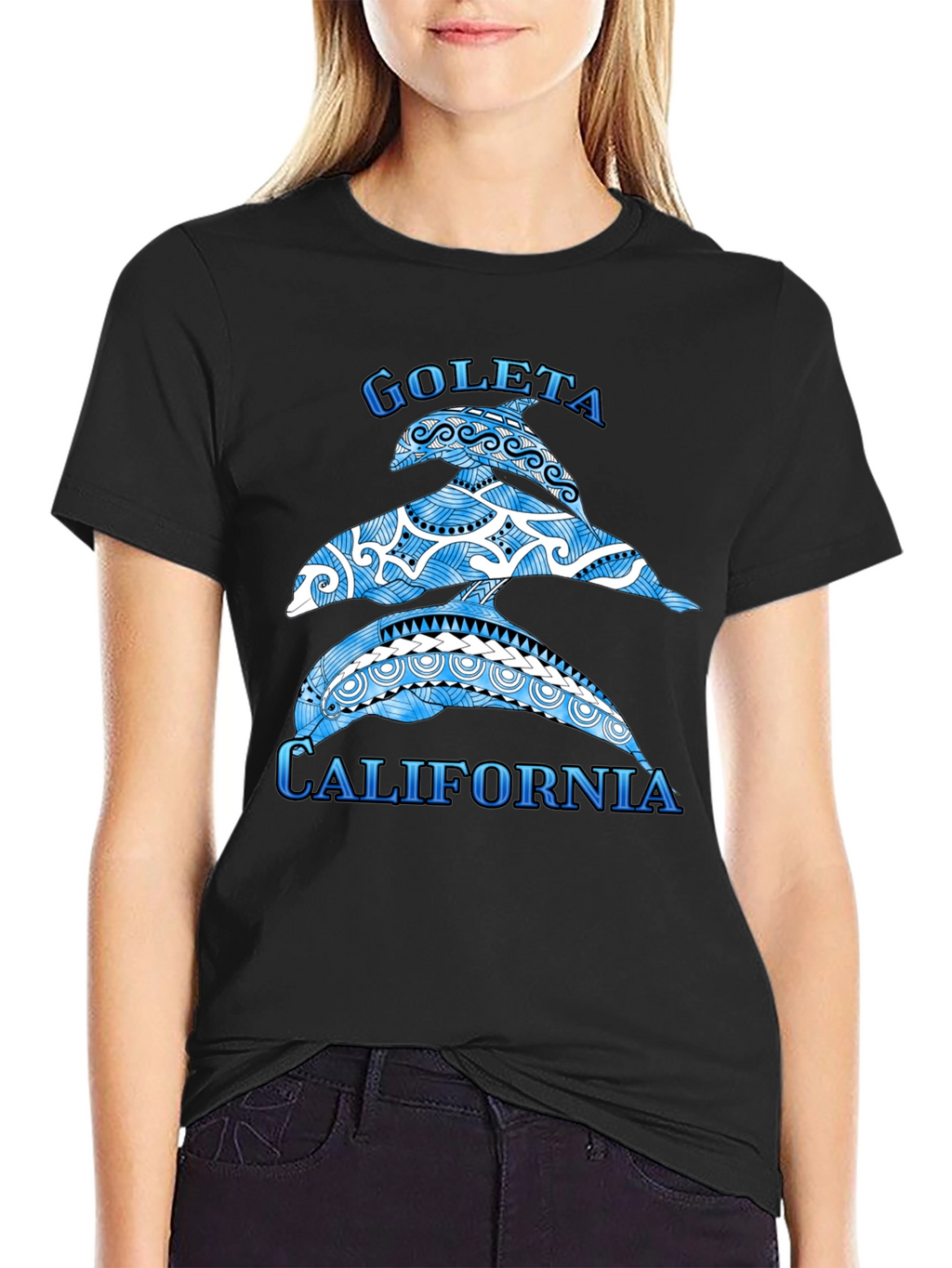 Goleta California Dolphin T-Shirt - Black