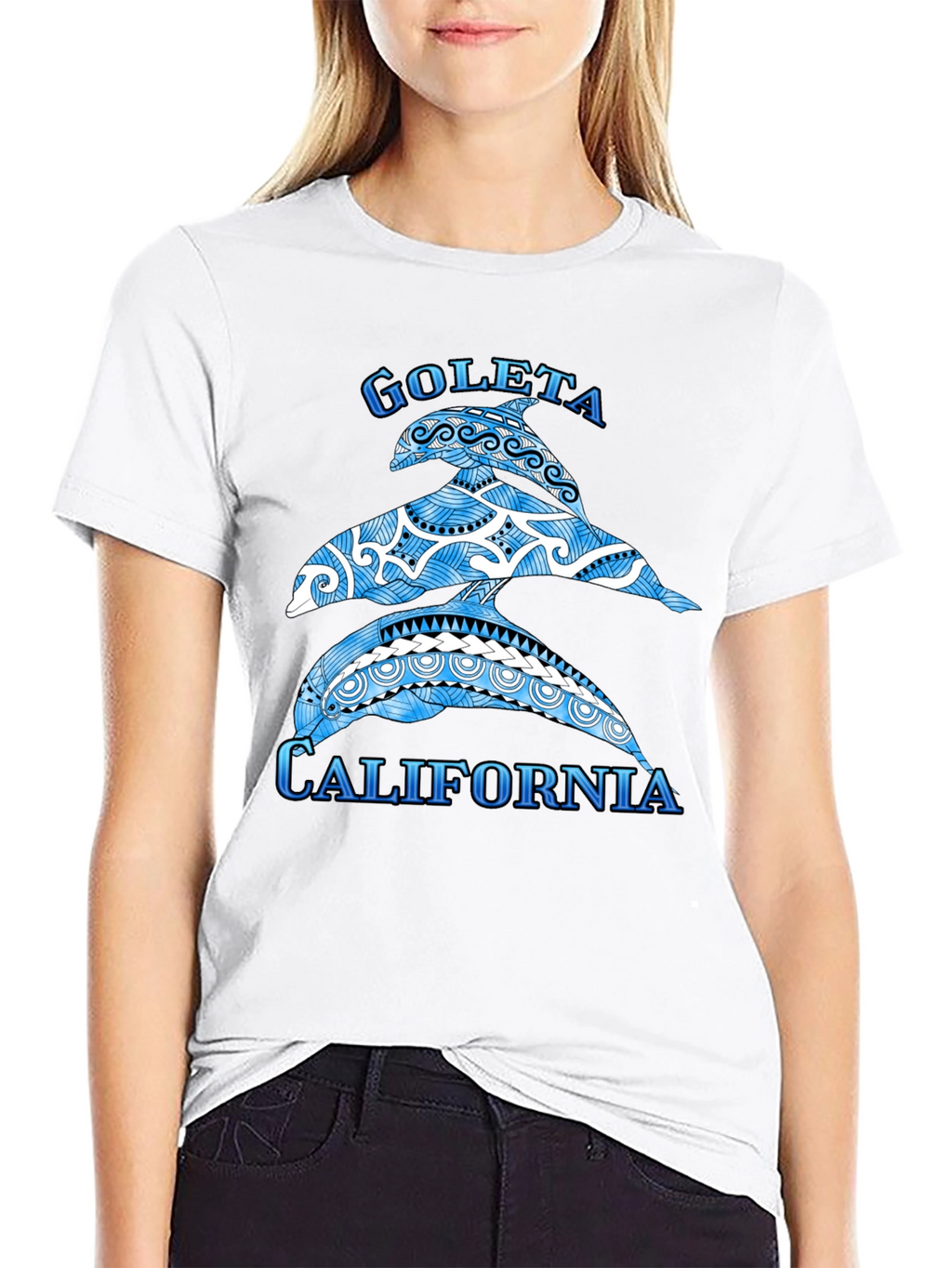 Goleta California Dolphin T-Shirt - Black