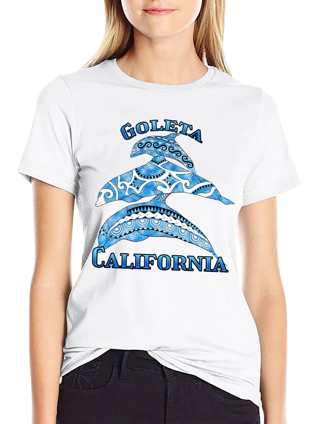 Goleta California Dolphin T-Shirt - Black
