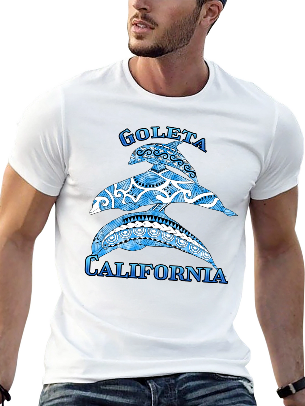 Goleta California Dolphin T-Shirt - Black