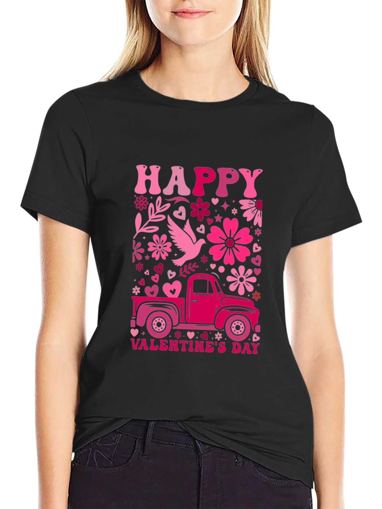 Happy Valentines Day Truck T-Shirt