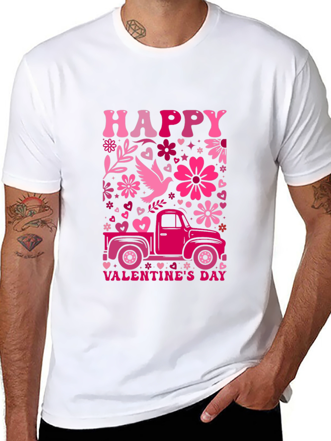 Happy Valentines Day Truck T-Shirt