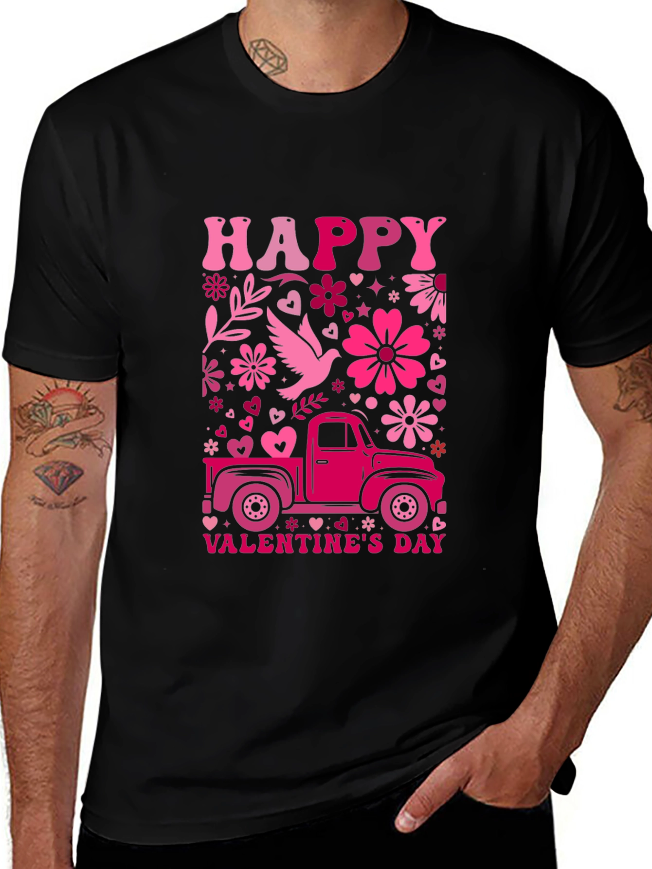 Happy Valentines Day Truck T-Shirt