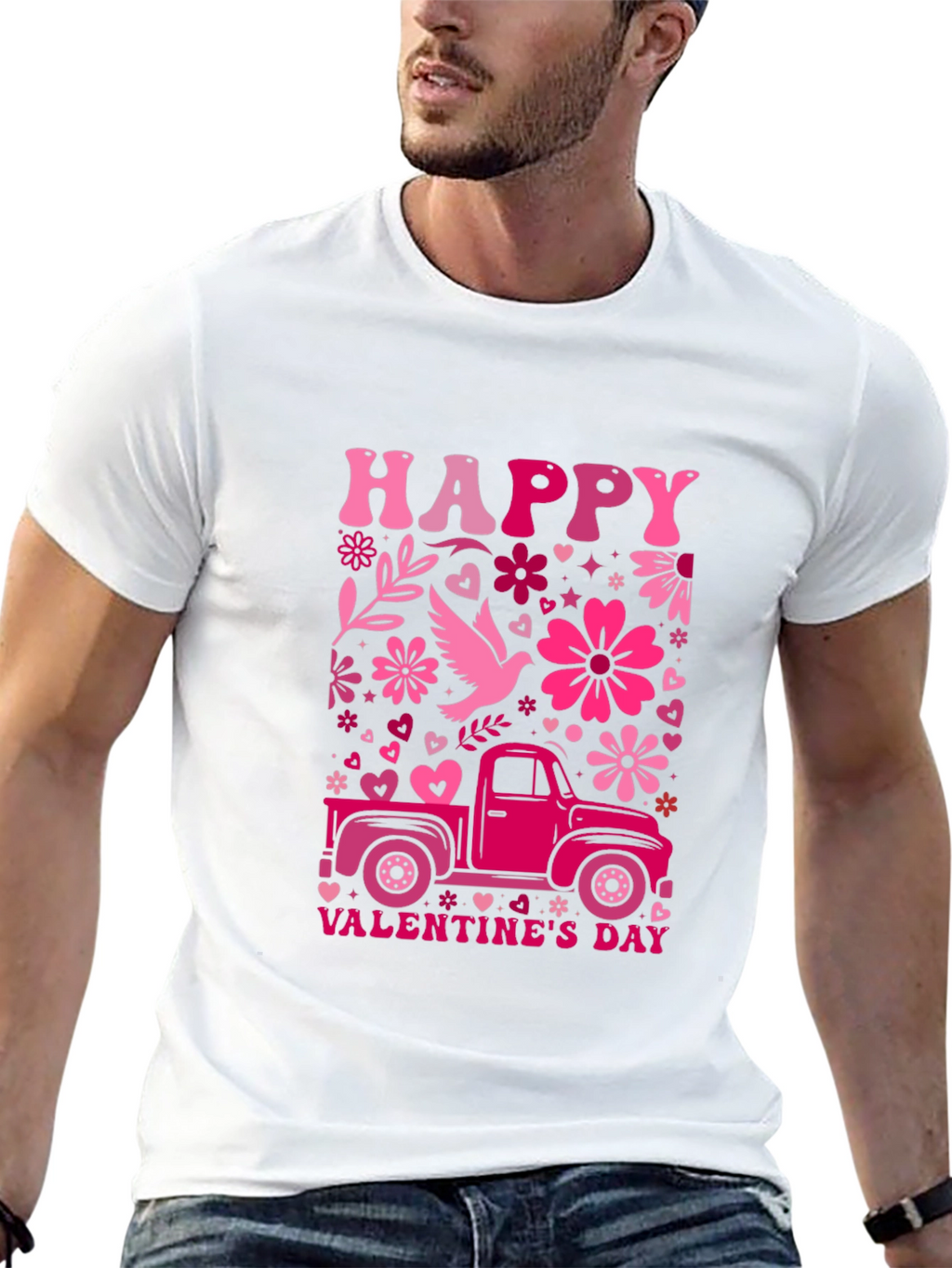 Happy Valentines Day Truck T-Shirt
