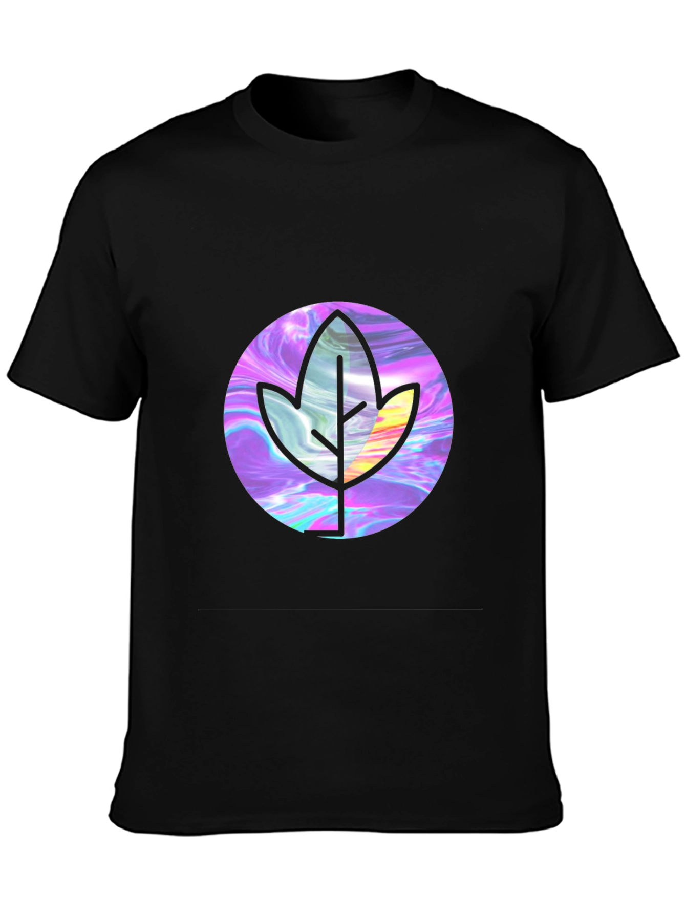 Leaf Graphic Black T-Shirt - Stylish & Unique Design