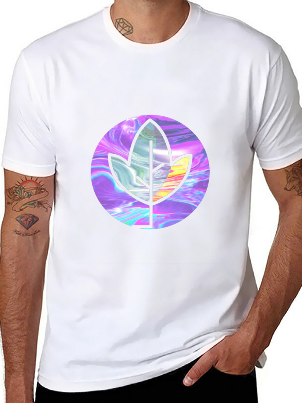 Leaf Graphic Black T-Shirt - Stylish & Unique Design