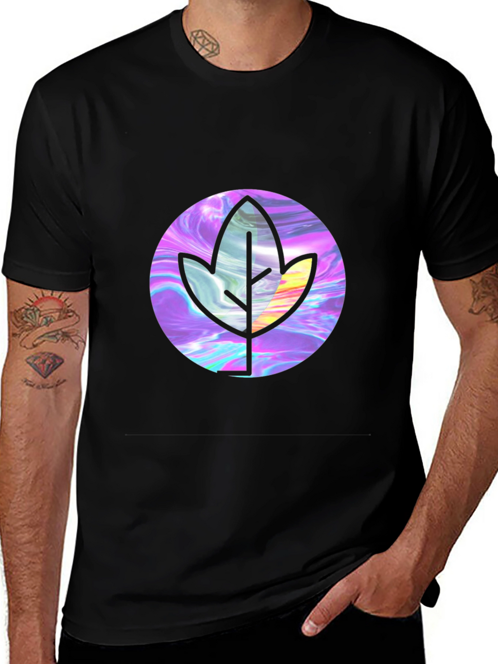 Leaf Graphic Black T-Shirt - Stylish & Unique Design