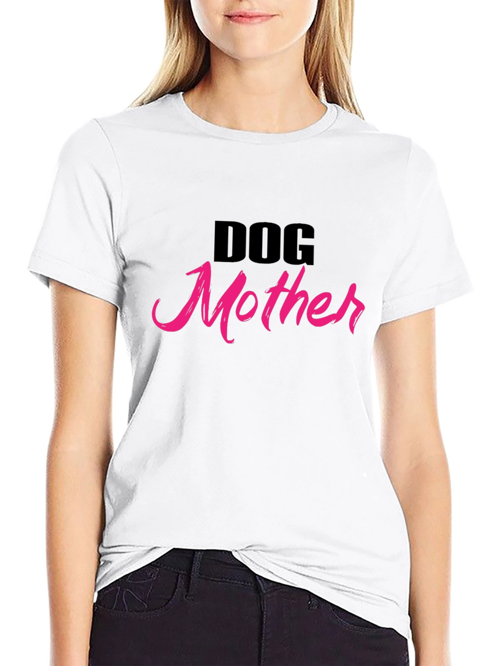 Dog Mother T-Shirt - Black Cotton Blend Tee