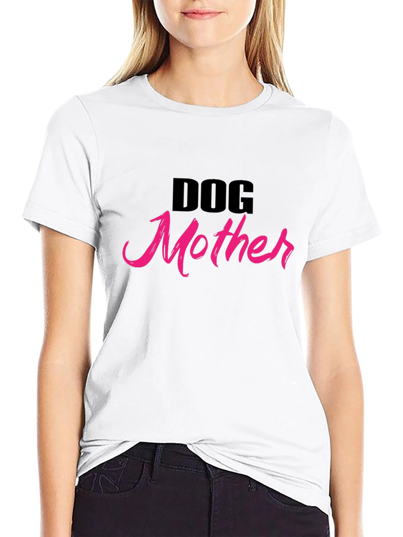 Dog Mother T-Shirt - Black Cotton Blend Tee