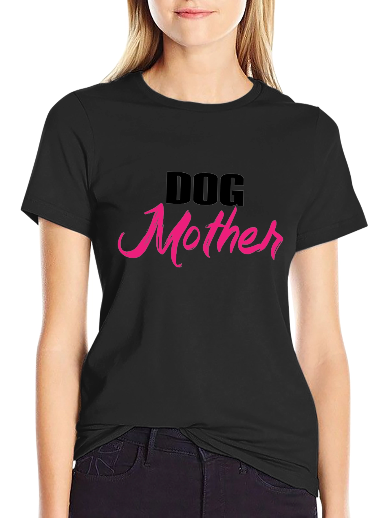 Dog Mother T-Shirt - Black Cotton Blend Tee