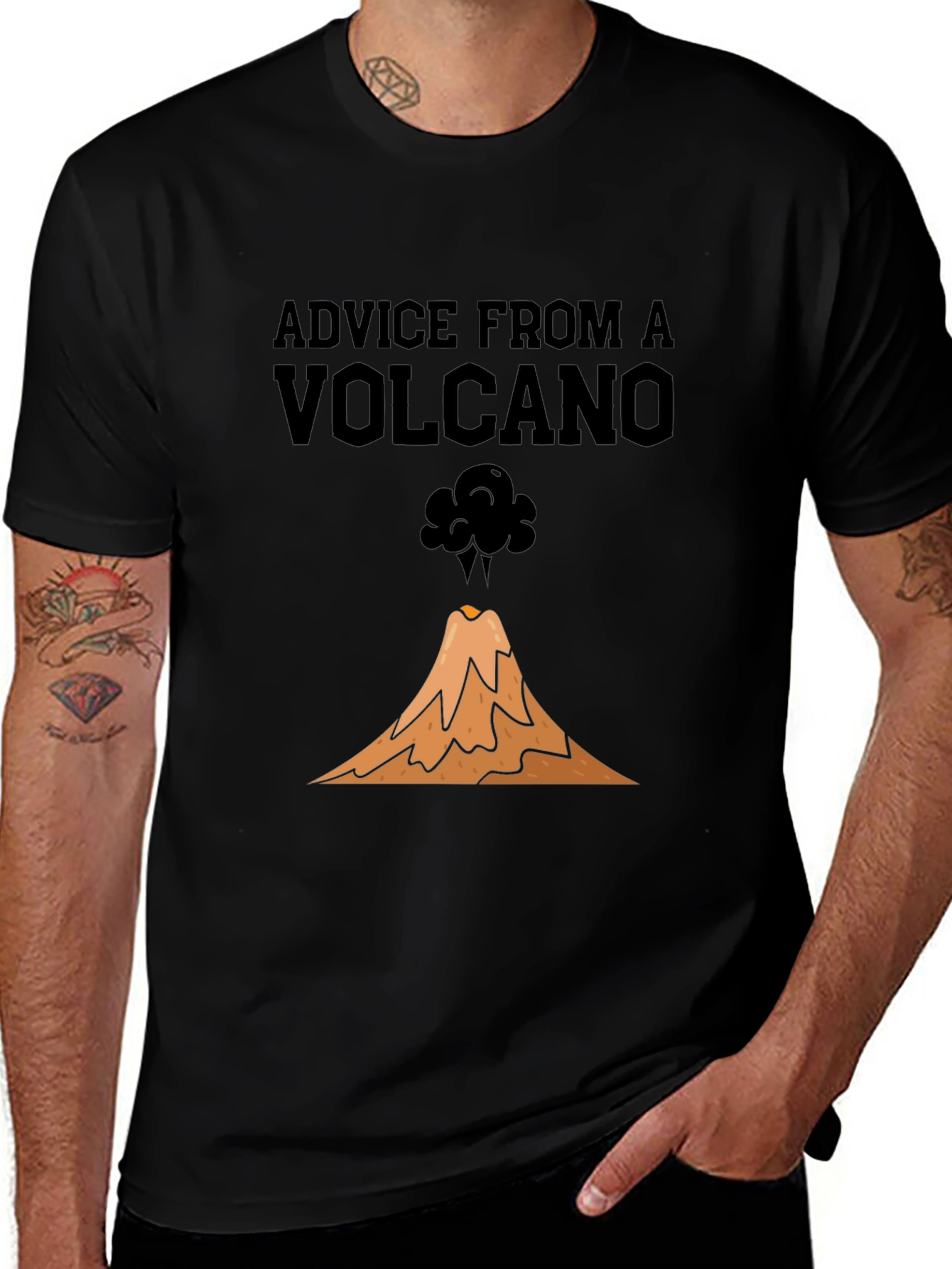 Advice from a Volcano Black Graphic T-Shirt