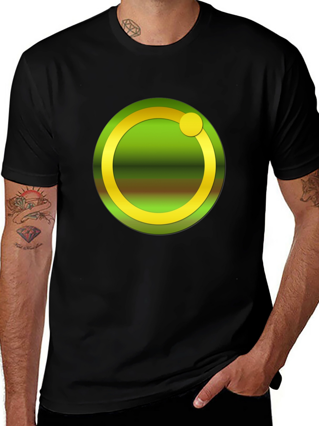 Green & Gold Circle Graphic Tee