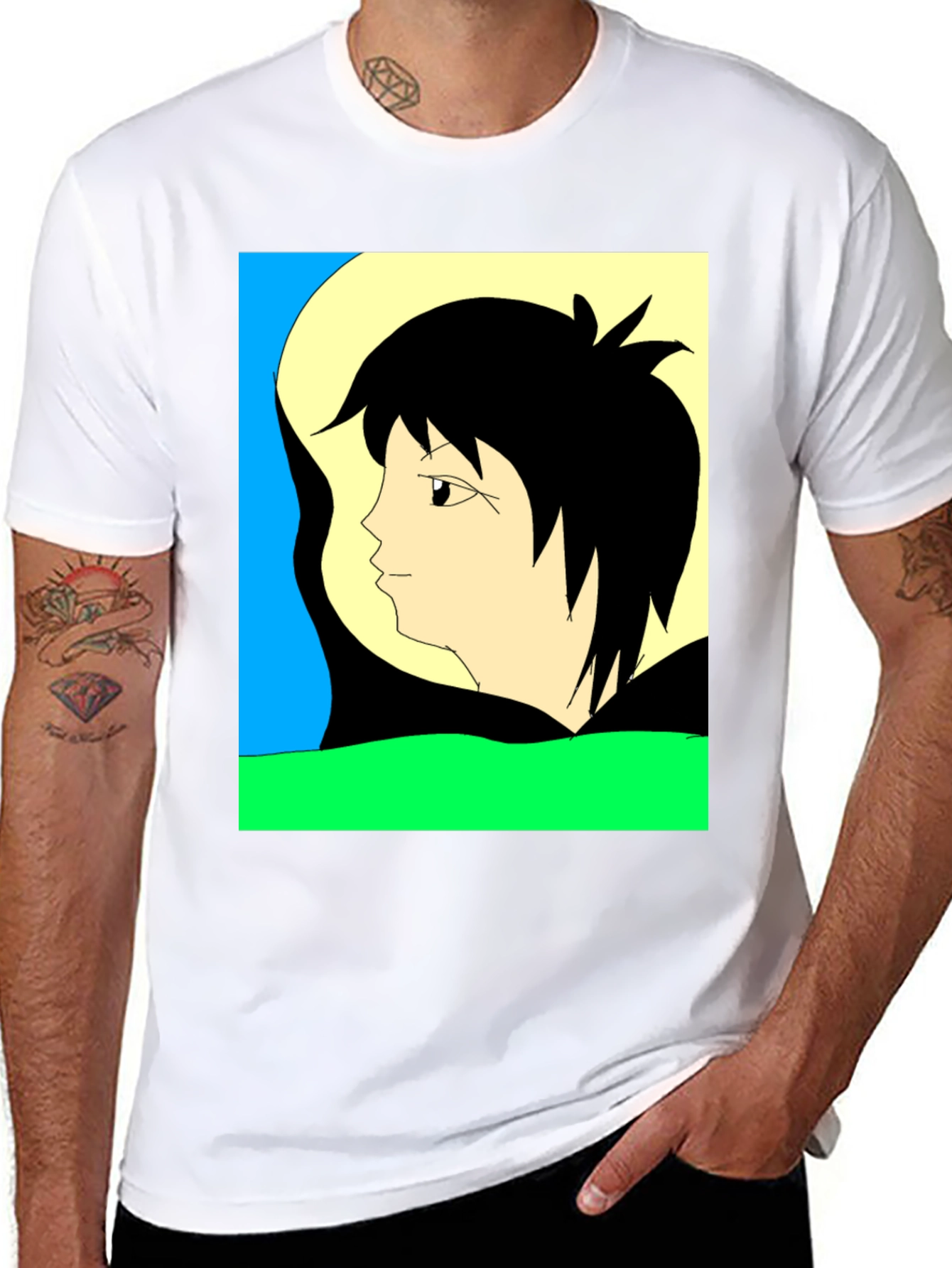 Anime Graphic Tee - Black Short Sleeve Shirt