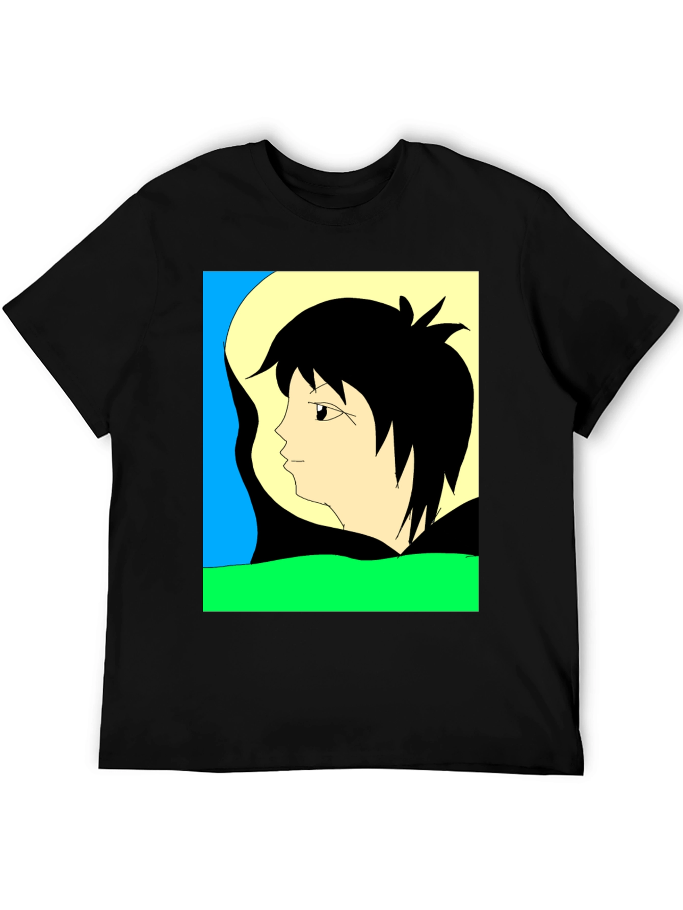 Anime Graphic Tee - Black Short Sleeve Shirt