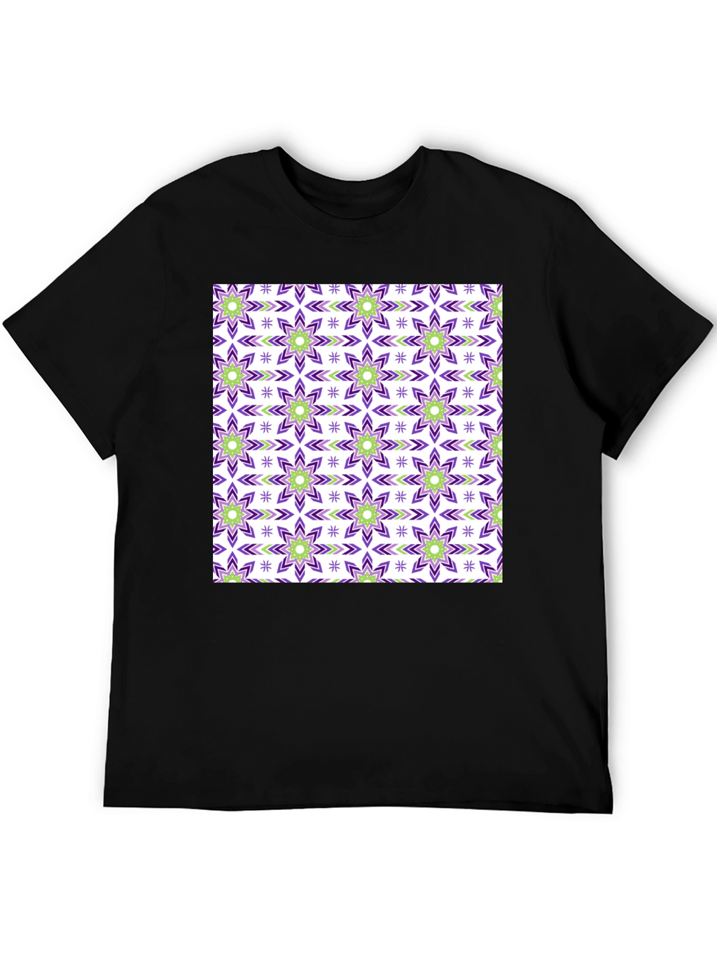 Patterned Crew Neck T-Shirt