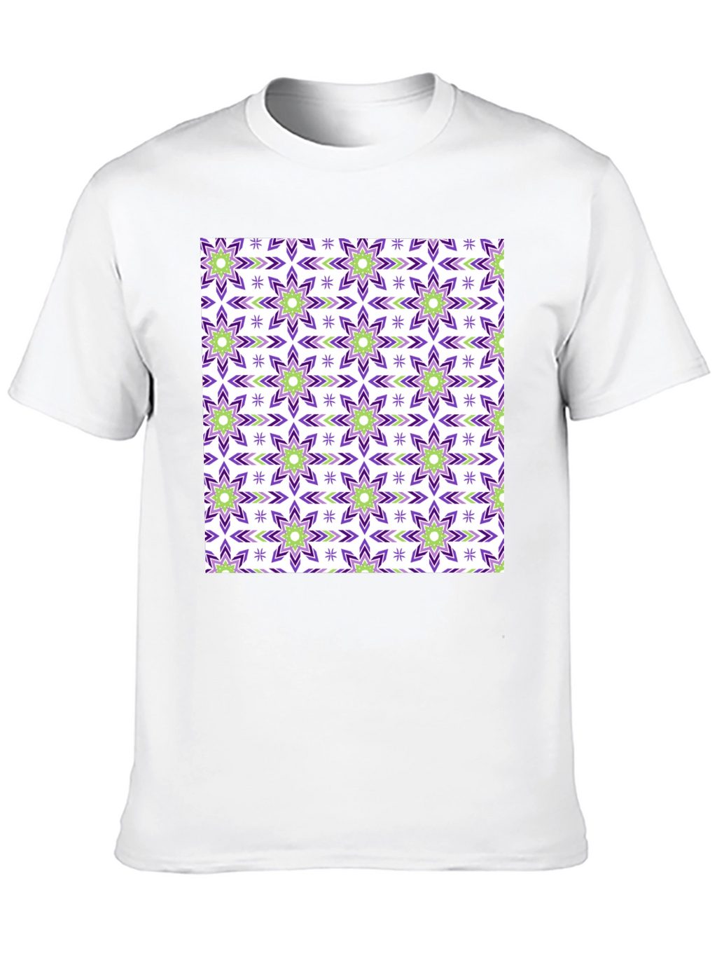 Patterned Crew Neck T-Shirt