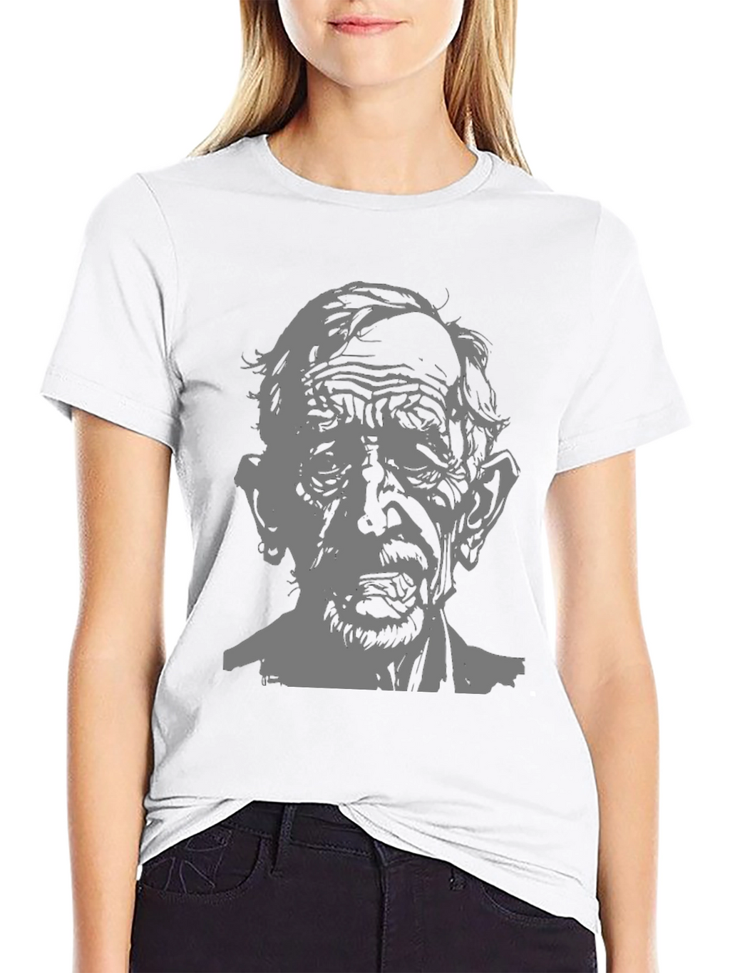 Creepy Old Man Graphic T-Shirt - Black Tee