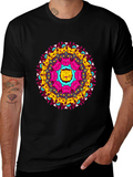 Cat Mandala Graphic Tee - Unique Design