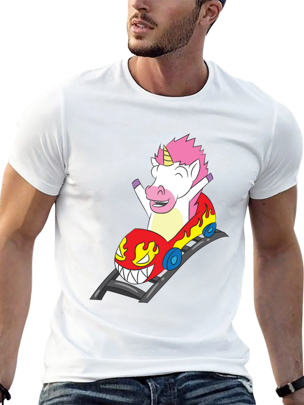 Unicorn Roller Coaster Ride Graphic Tee