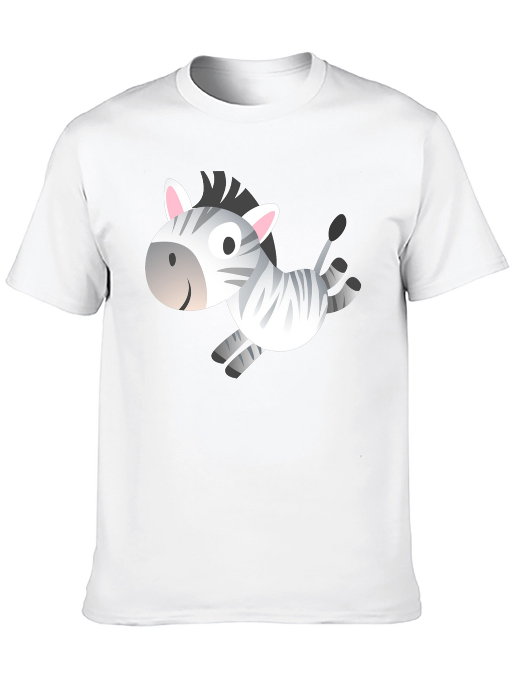 Zebra Cartoon Graphic Black T-Shirt