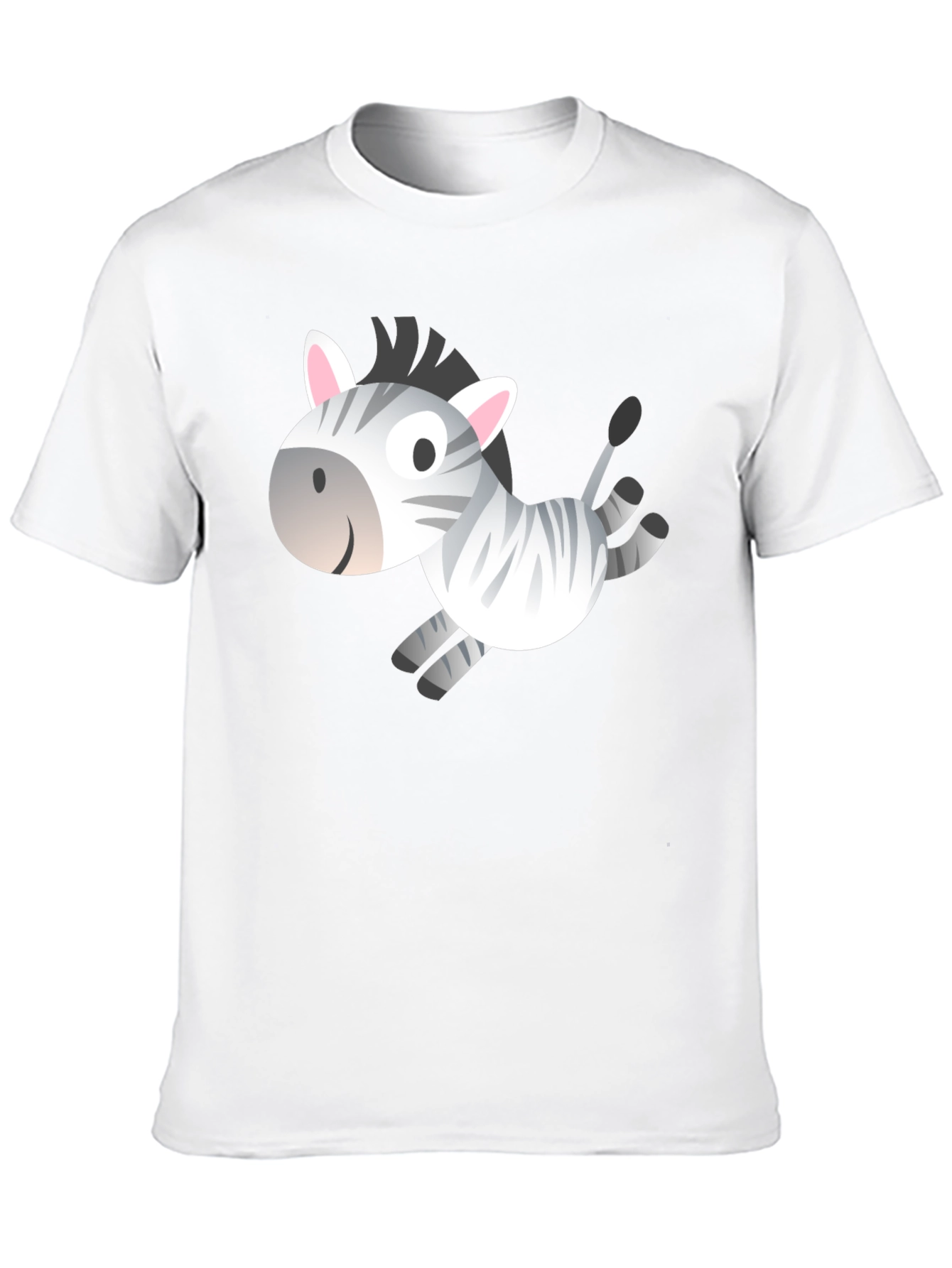 Zebra Cartoon Graphic Black T-Shirt