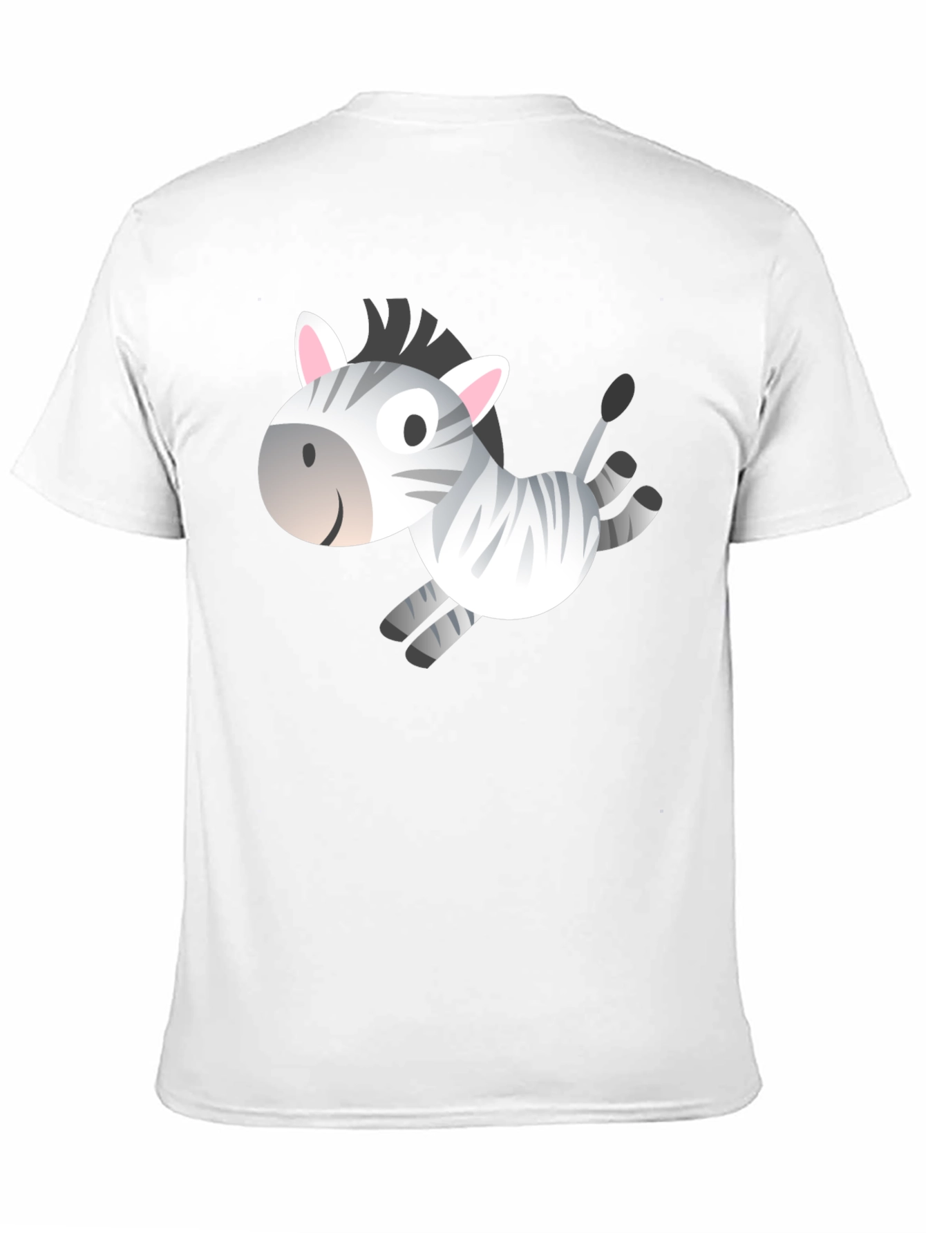 Zebra Cartoon Graphic Black T-Shirt