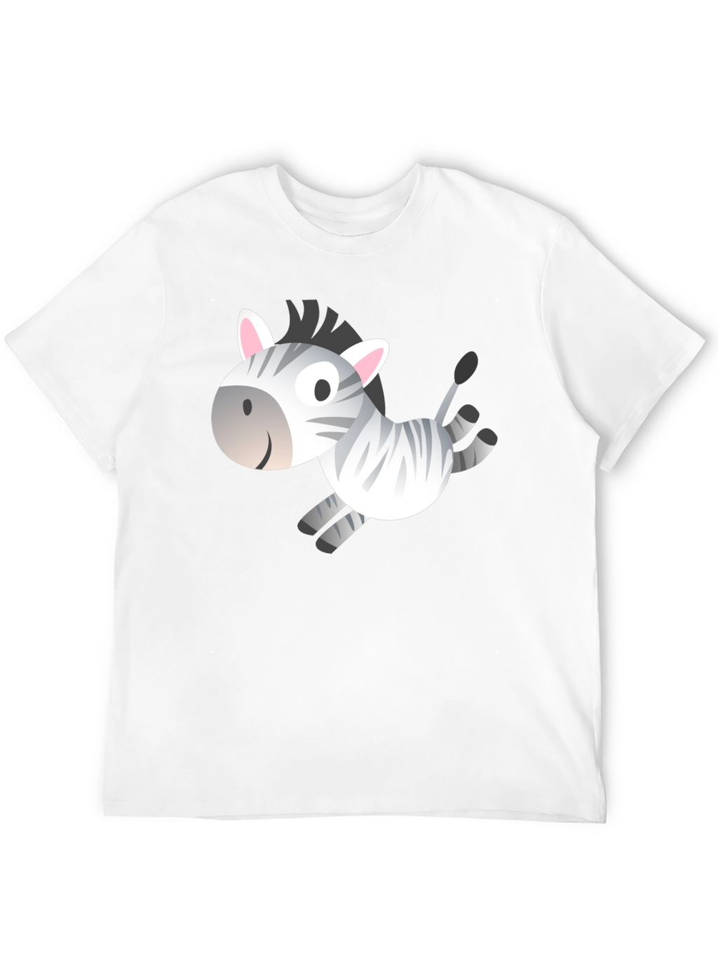Zebra Cartoon Graphic Black T-Shirt
