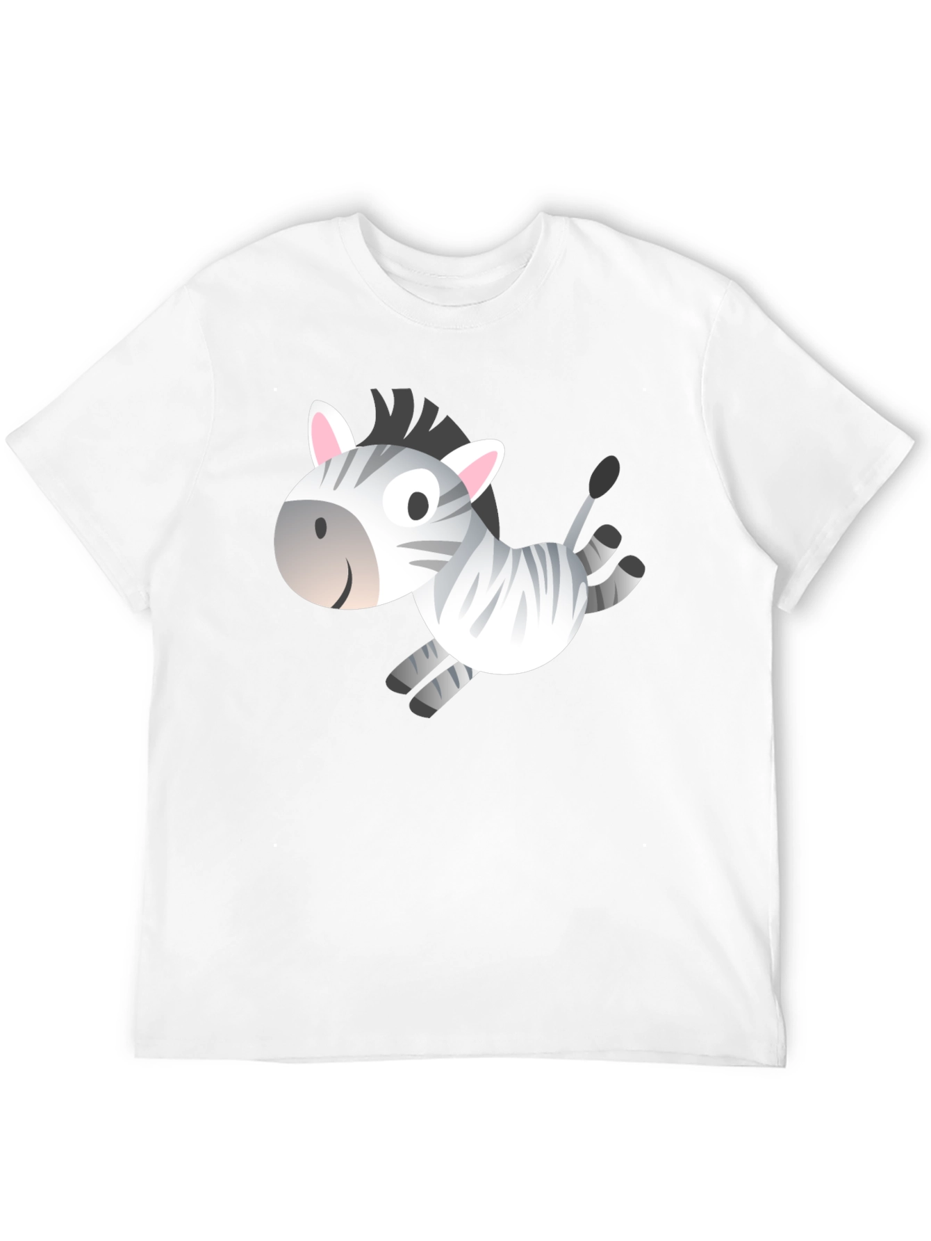 Zebra Cartoon Graphic Black T-Shirt