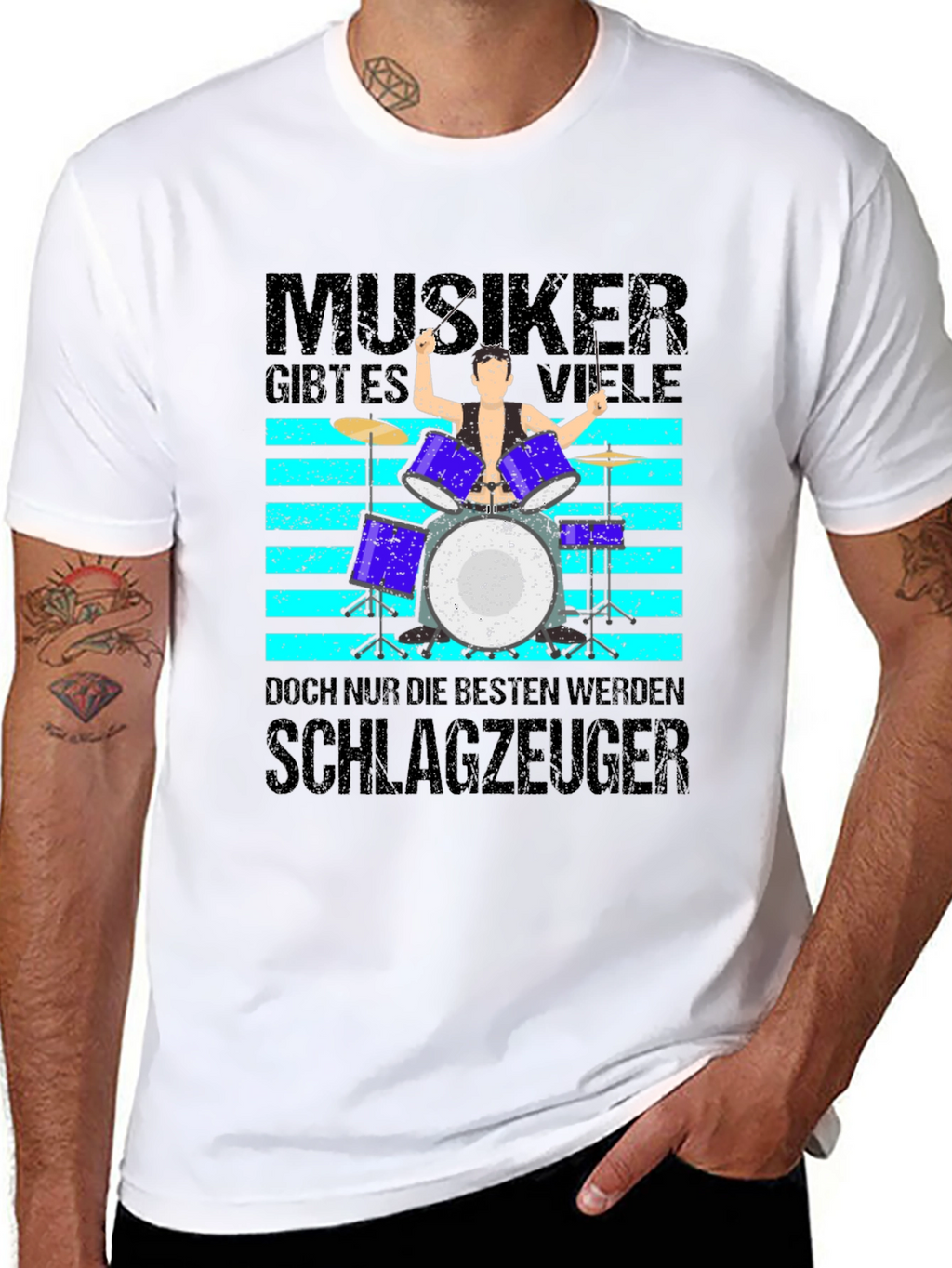 Musiker Schlagzeuger Graphic T-Shirt - Drummer Tee