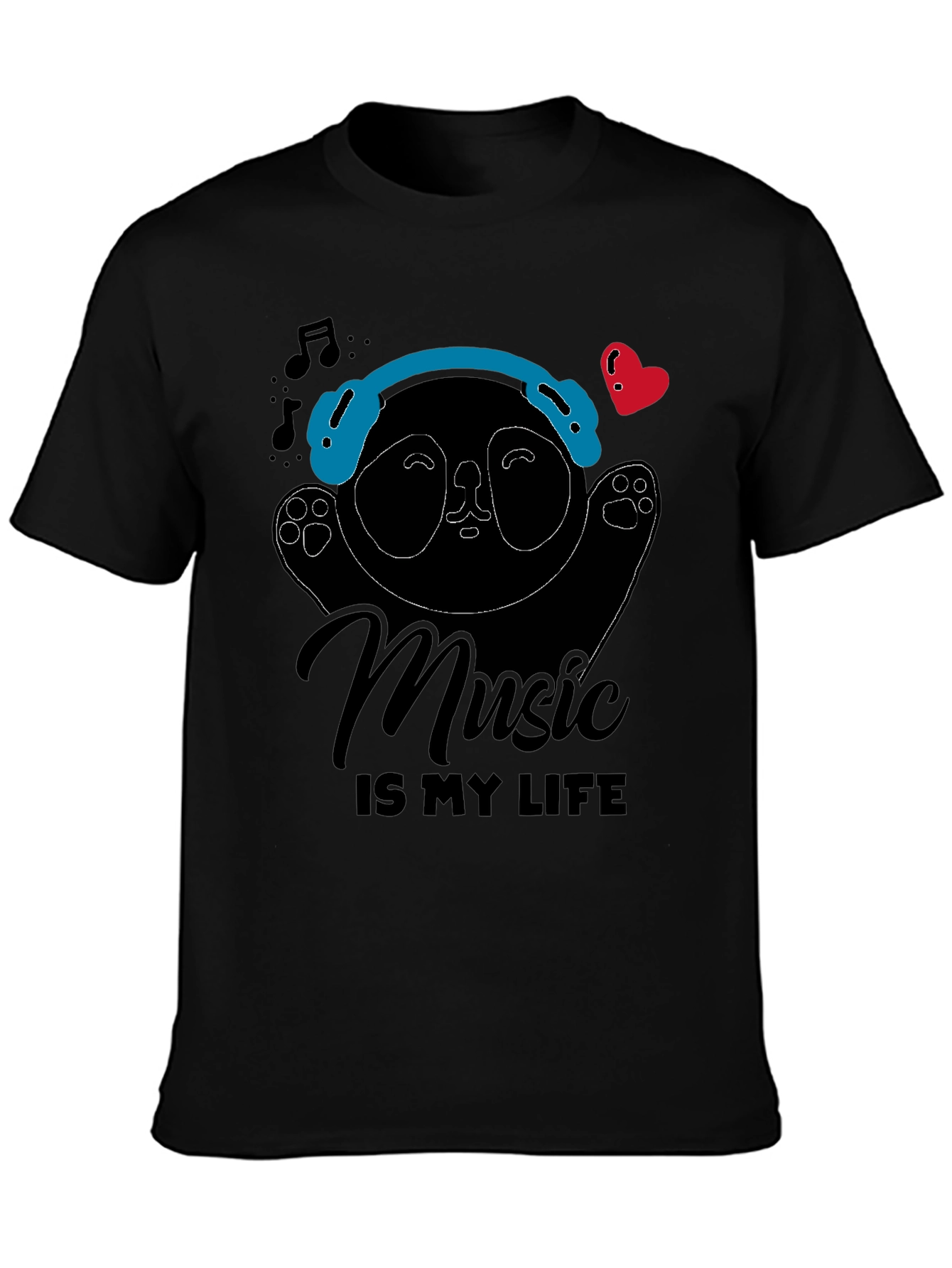 Music Panda Graphic Tee - Music is My Life