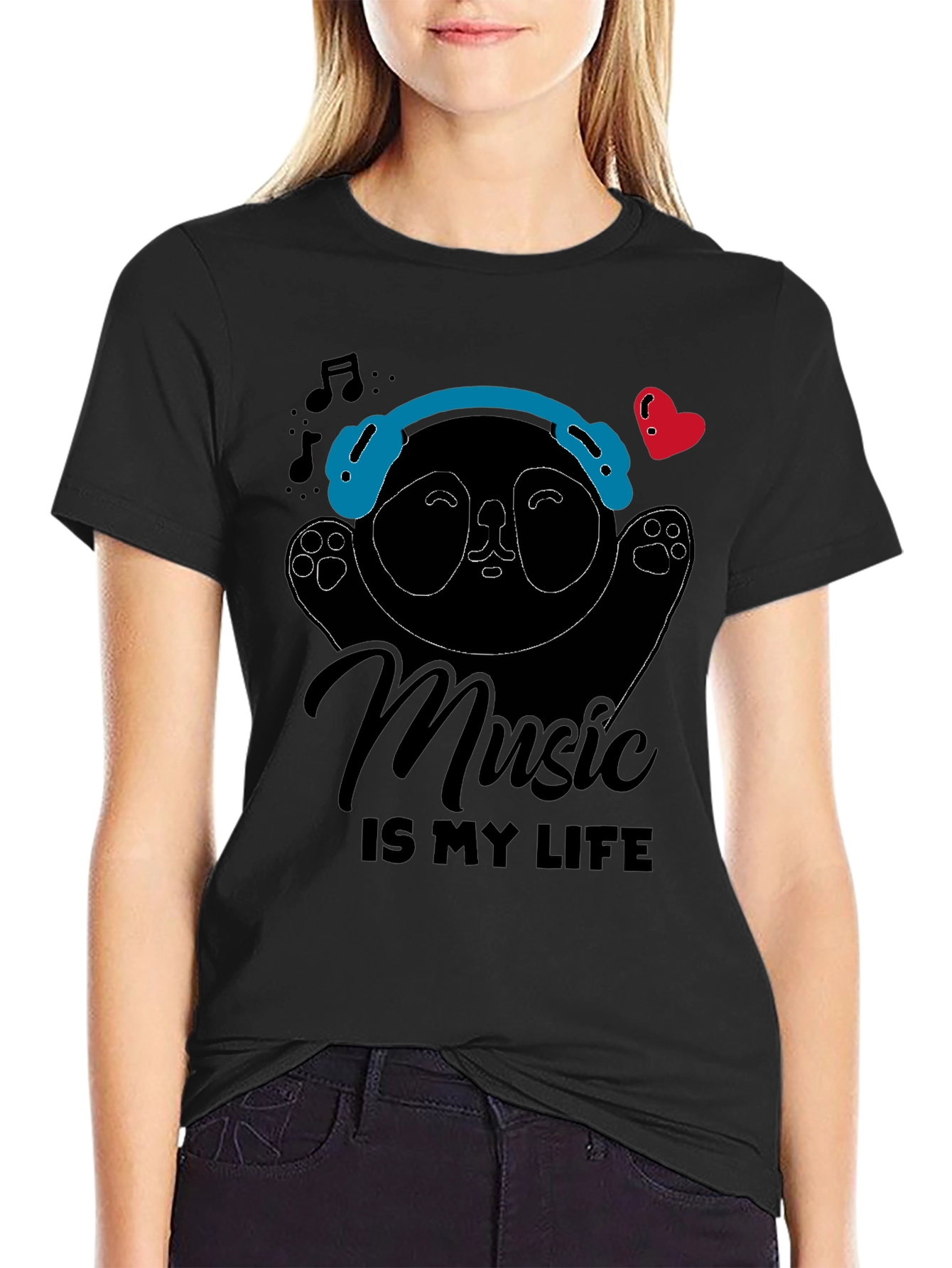 Music Panda Graphic Tee - Music is My Life